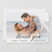 シンプルでエレガントなウェディングシンプル2写真 サンキューカード (正面)