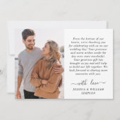 シンプルでエレガントなウェディングシンプル2写真 サンキューカード (裏面)