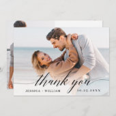 シンプルでエレガントなウェディングシンプル2写真 サンキューカード (正面/裏面)