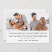 シンプルでエレガントなウェディングシンプル3写真 サンキューカード (裏面)