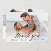 シンプルでエレガントなウェディングシンプル3写真 サンキューカード (正面/裏面)