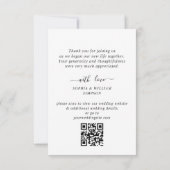 シンプルでエレガントなウェディングハートのシンプルフォト サンキューカード (裏面)