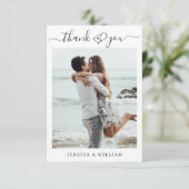 シンプルでエレガントなウェディングハートシンプルの写真 サンキューカード (スタンド正面)