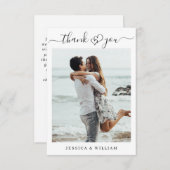 シンプルでエレガントなウェディングハートシンプルの写真 サンキューカード (正面/裏面)