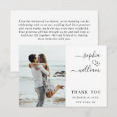 シンプルでエレガントなウェディングハートシンプルの写真 サンキューカード (正面/裏面)