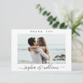 シンプルでエレガントなウェディングハートシンプルの写真 サンキューカード (スタンド正面)