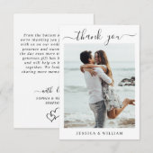 シンプルでエレガントなウェディングハートシンプルの写真 サンキューカード (正面/裏面)