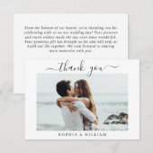 シンプルでエレガントなウェディングハートシンプルの写真 サンキューカード (正面/裏面)