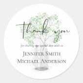 シンプルでエレガントなウェディング ガーネット・ベイビーズ・ブレス ラウンドシール (正面)