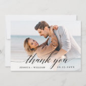 シンプルでエレガントなウェディング シンプル4枚の写真 サンキューカード (正面)