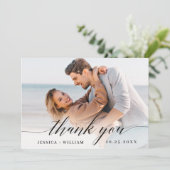 シンプルでエレガントなウェディング　シンプル４枚の写真 サンキューカード (スタンド正面)