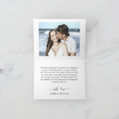 シンプルでエレガントなウェディング　モダン2枚写真 サンキューカード (内部)