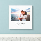 シンプルでエレガントなカップル写真 キャンバスプリント (インサイチュ (ウッドフロア))