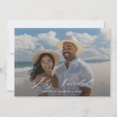 シンプルでエレガントなカップル写真 フェリズ・ナビダッドカード シーズンカード (正面)