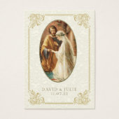 シンプルでエレガントなカトリック式結婚式の聖なるカード (正面)