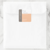 シンプルでエレガントなカラーブロックタイポグラフィーの大豆キャンドル スクエアシール (バッグ)