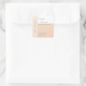 シンプルでエレガントなカラーブロックタイポグラフィーの大豆キャンドル スクエアシール (バッグ)