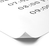 シンプルでエレガントなカリグラフィー結婚式タイムラインサイン ポスター (角)