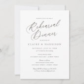 シンプルでエレガントなカリグラフィー リハーサルディナー招待状 招待状 (正面)