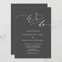 シンプルでエレガントなカリグラフィー　私たちは炭筆で結婚式を 招待状