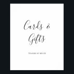 シンプルでエレガントなカード＆ギフトサイン ポスター<br><div class="desc">このシンプルでエレガントなカード＆ギフトサインは、モダンでミニマルなブラック＆ホワイトのウェディングレセプションに最適です。デザインは、ミニマルな現代的なフォントとフォーマルなカリグラフィーで構成されています。そのまま使用するか、独自のアートワークや写真でパーソナライズするかを選択できます！</div>