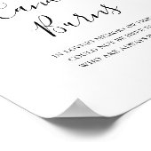 シンプルでエレガントなキャンドルが燃える結婚式の看板 ポスター (角)