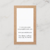 シンプルでエレガントなクラフト紙の白のコンサルタント 名刺 (裏面)