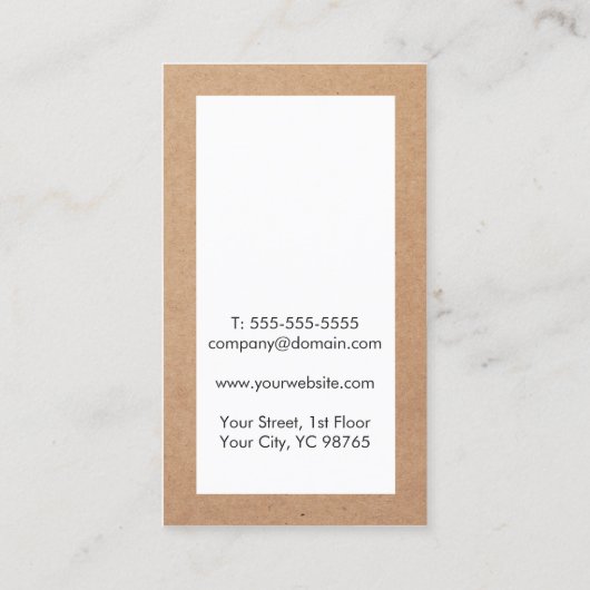 シンプルでエレガントなクラフト紙の白のコンサルタント 名刺 (裏面)