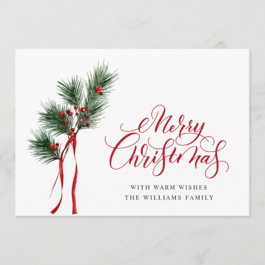 シンプルでエレガントなクリスマスグリーティング シーズンカード (正面)