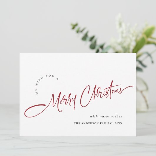 シンプルでエレガントなクリスマスグリーティング シーズンカード (スタンド正面)