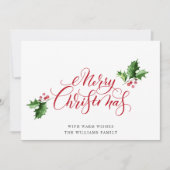 シンプルでエレガントなクリスマスグリーティング シーズンカード (正面)