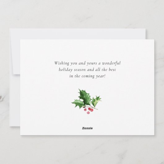 シンプルでエレガントなクリスマスグリーティング シーズンカード (裏面)