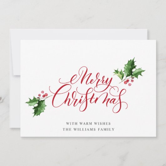 シンプルでエレガントなクリスマスグリーティング シーズンカード (正面)