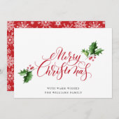 シンプルでエレガントなクリスマスグリーティング シーズンカード (正面/裏面)