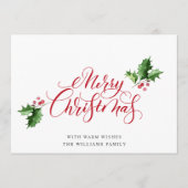 シンプルでエレガントなクリスマスグリーティング シーズンカード (正面)