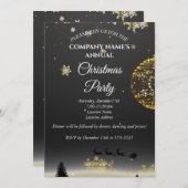 シンプルでエレガントなクリスマスパーティーの招待状 招待状 (正面/裏面)