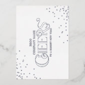 シンプルでエレガントなクリスマス&ニューイヤーの乾杯 箔シーズンカード (正面)