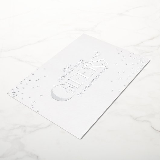 シンプルでエレガントなクリスマス＆ニューイヤーの乾杯 箔シーズンカード (回転した状態)