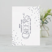 シンプルでエレガントなクリスマス&ニューイヤーの乾杯 箔シーズンカード (立ち正面)