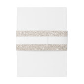 シンプルでエレガントなグリッターのベージュ及び白いパーソナライズ 招待状ベリーバンド (裏面例)