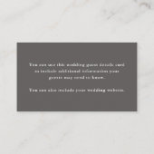 シンプルでエレガントなグレーの結婚式ゲスト詳細 エンクロージャーカード (裏面)