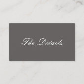 シンプルでエレガントなグレーの結婚式ゲスト詳細 エンクロージャーカード (正面)