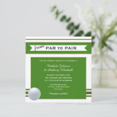 シンプルでエレガントなゴルフをテーマにした結婚式の招待状 招待状 (スタンド正面)