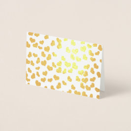 シンプルでエレガントなゴールドハートのバレンタインデーカード 箔カード