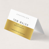 シンプルでエレガントなゴールドホワイトのカスタム名刺 名刺 (裏面)