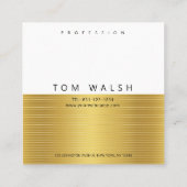 シンプルでエレガントなゴールドラインの名刺 スクエア名刺 (裏面)