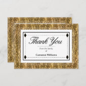 シンプルでエレガントなゴールド・トーンの死別は感謝していしています サンキューカード (正面/裏面)