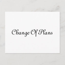 シンプルでエレガントなスクリプト延期結婚式 案内ポストカード