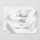 シンプルでエレガントなスクリプト ブラック＆ホワイト カスタム サンキューカード (正面)