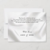 シンプルでエレガントなスクリプト ブラック＆ホワイト カスタム サンキューカード (裏面)